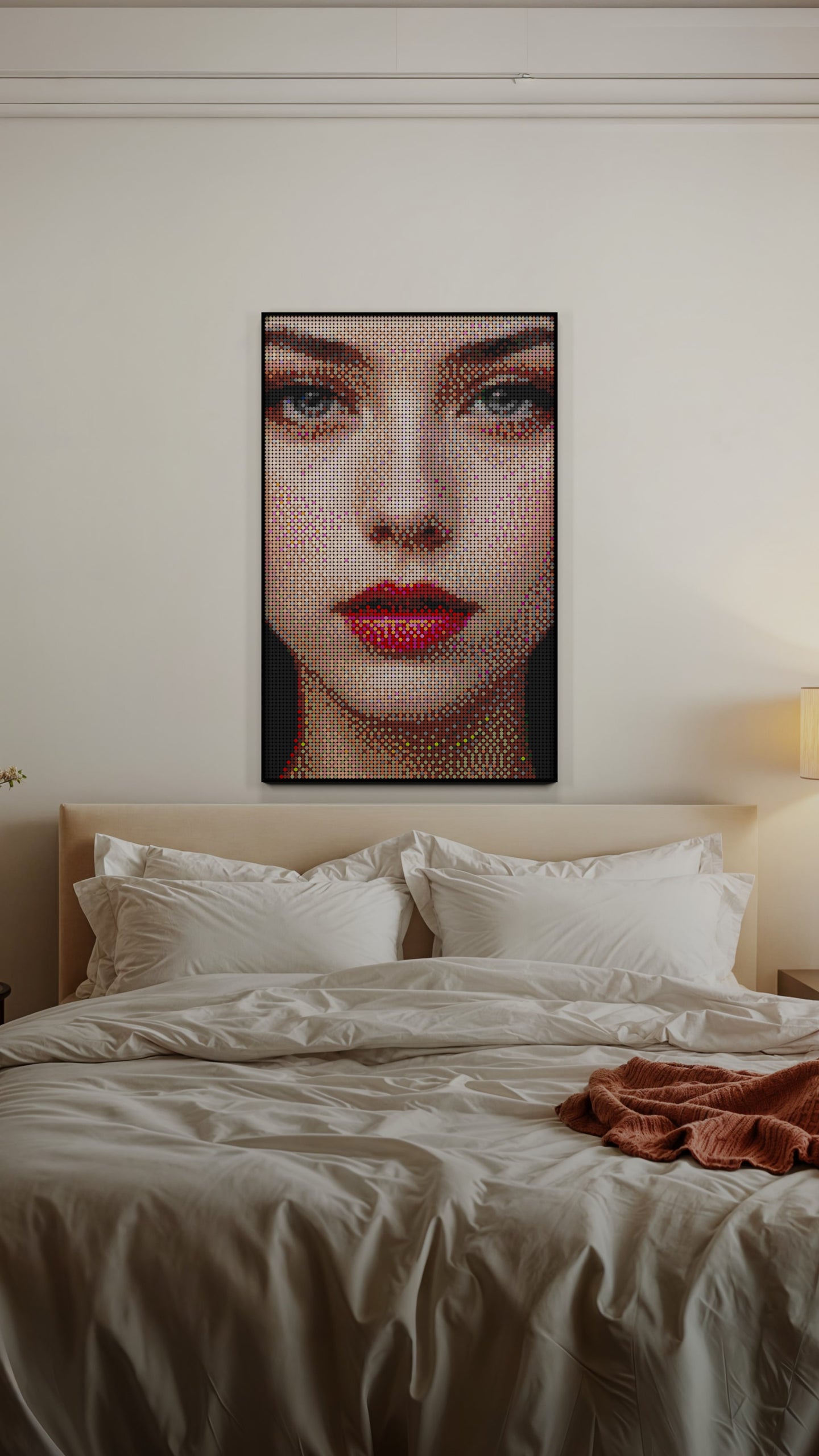 The Alluring Stare LEGO® Style mosaic kit with clear building instructions